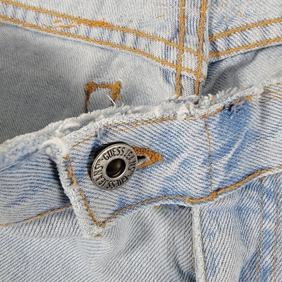 Guess Jeans Sz 26/27 Low Rise Bootcut Light Wash Embroidered DIY Y2K 90's - Picture 5 of 7